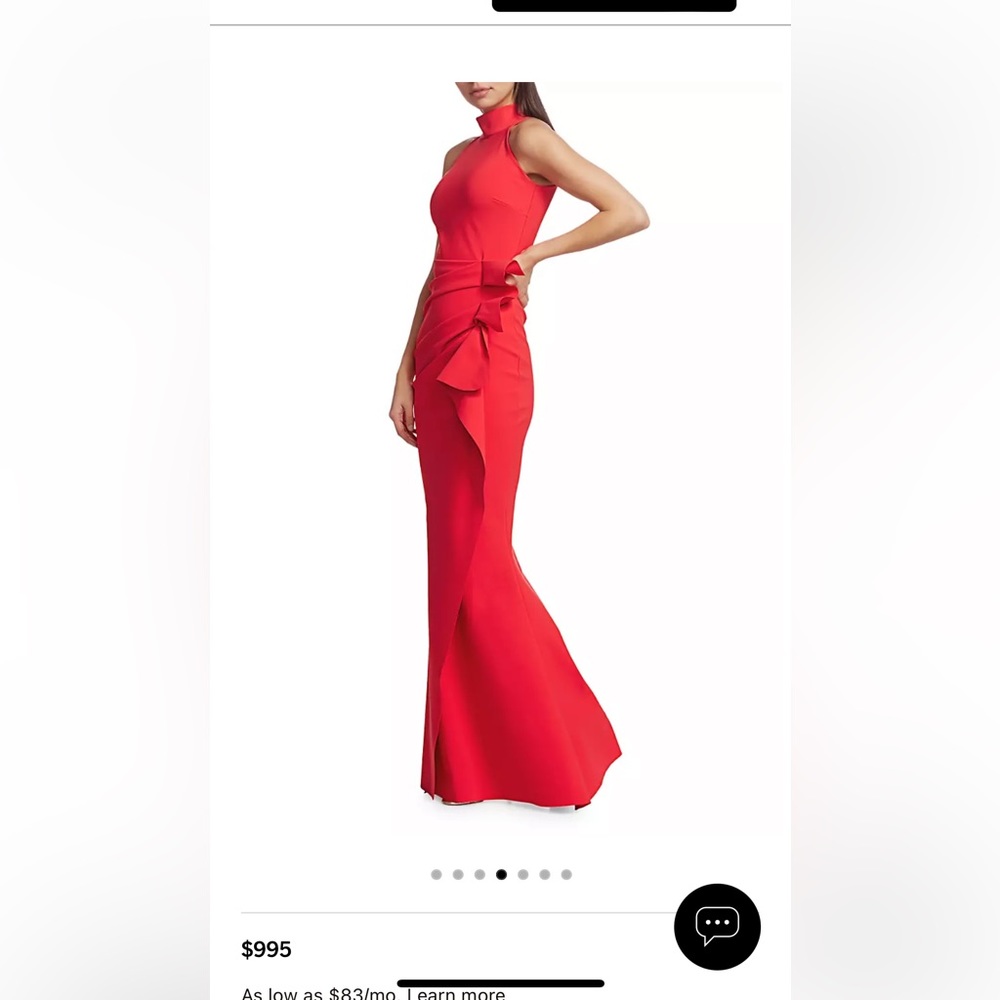 Chiara Boni La Petite Halter Ruffle Gown 4p